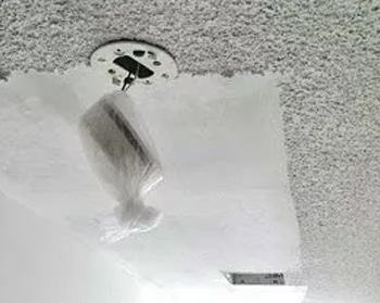 popcorn ceiling removal in progress